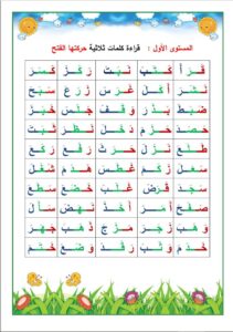 التدرب على قراءة الكلمات